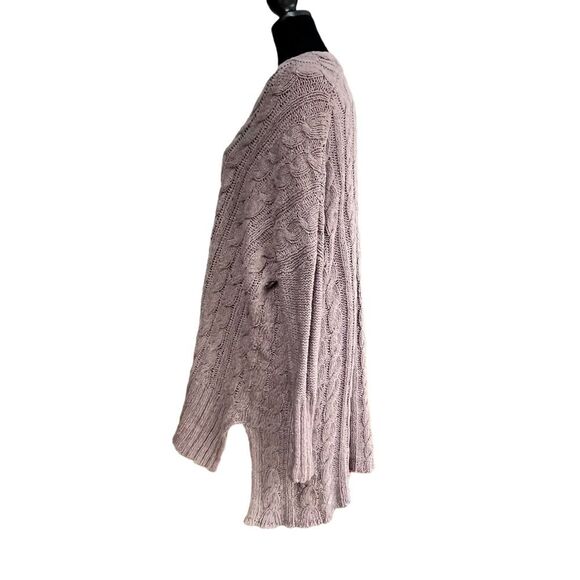 FREE PEOPLE ANTHROPOLOGIE EASY V COTTON CABLE KNIT SWEATER SIZE MEDIUM - Picture 4 of 8